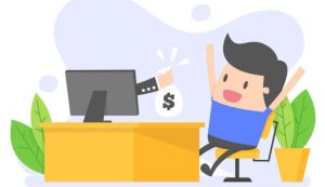 Omino stilizzato guadagna online