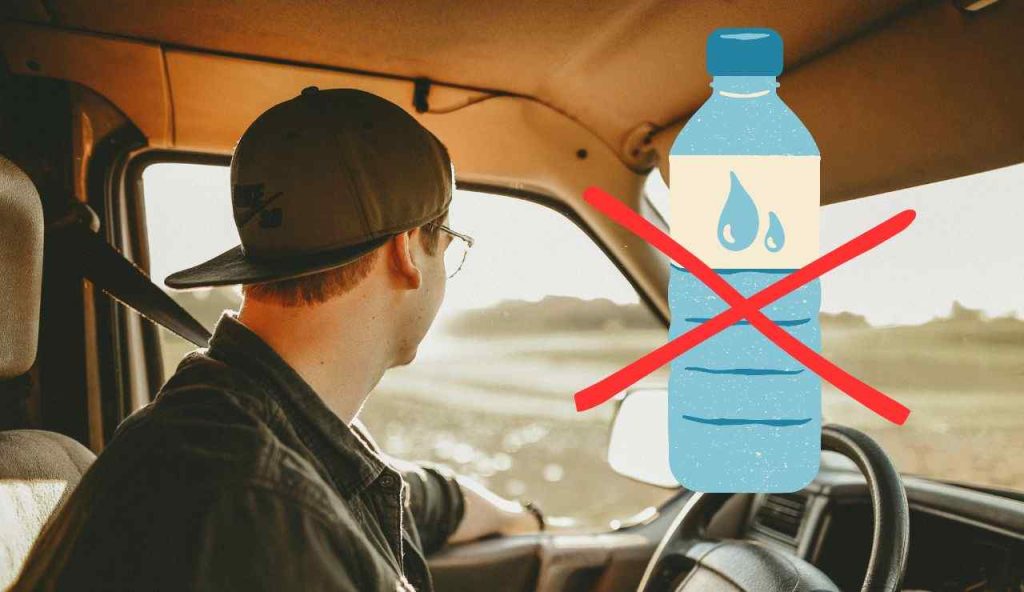 Automobilista senza acqua