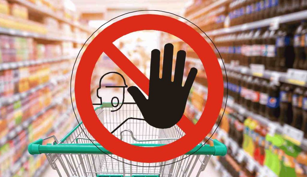 Bye market: carrello supermercato e divieto
