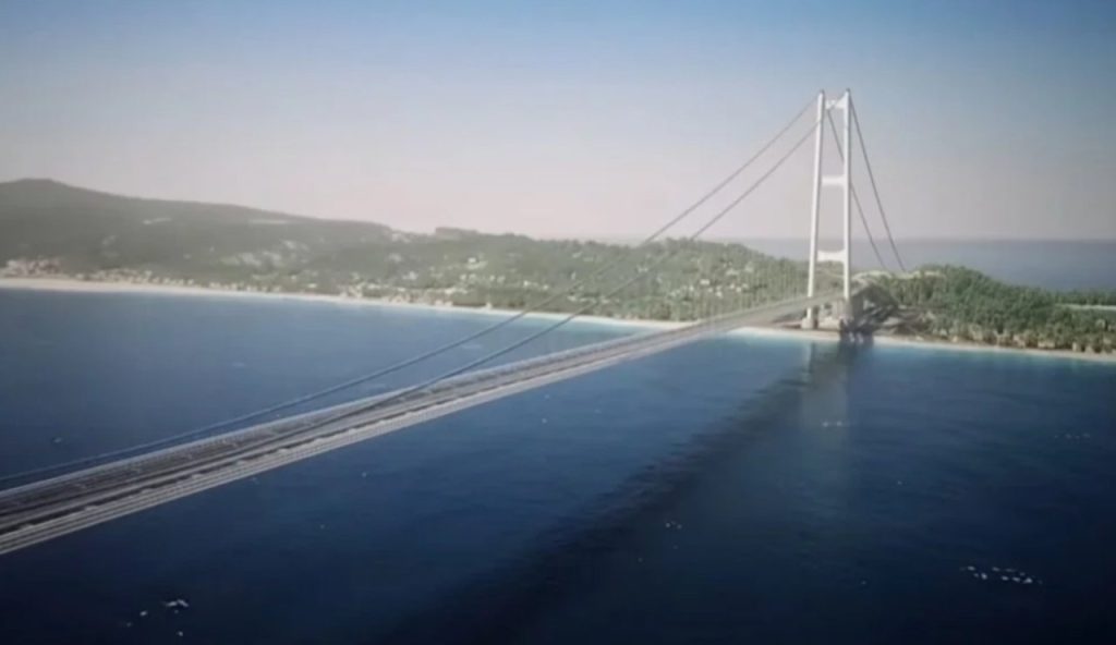 Ponte sullo Stretto ricostruzione (screenshot Geopop - YouTube) - www.managementcue.it