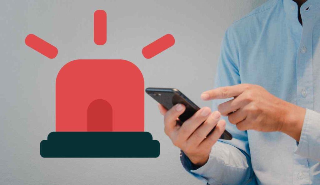 Allarme uomo telefono
